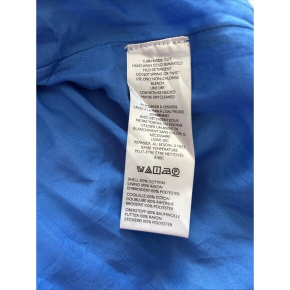 Anthropologie One Shoulder Cutwork Dress Sz XS Blue - Picture 9 of 9